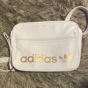 Adidas White Crossbody Bag with Gold Logo